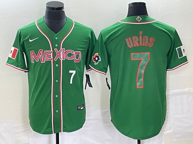 Men 2023 World Cub Mexico 7 Urias Green green Nike MLB Jersey8